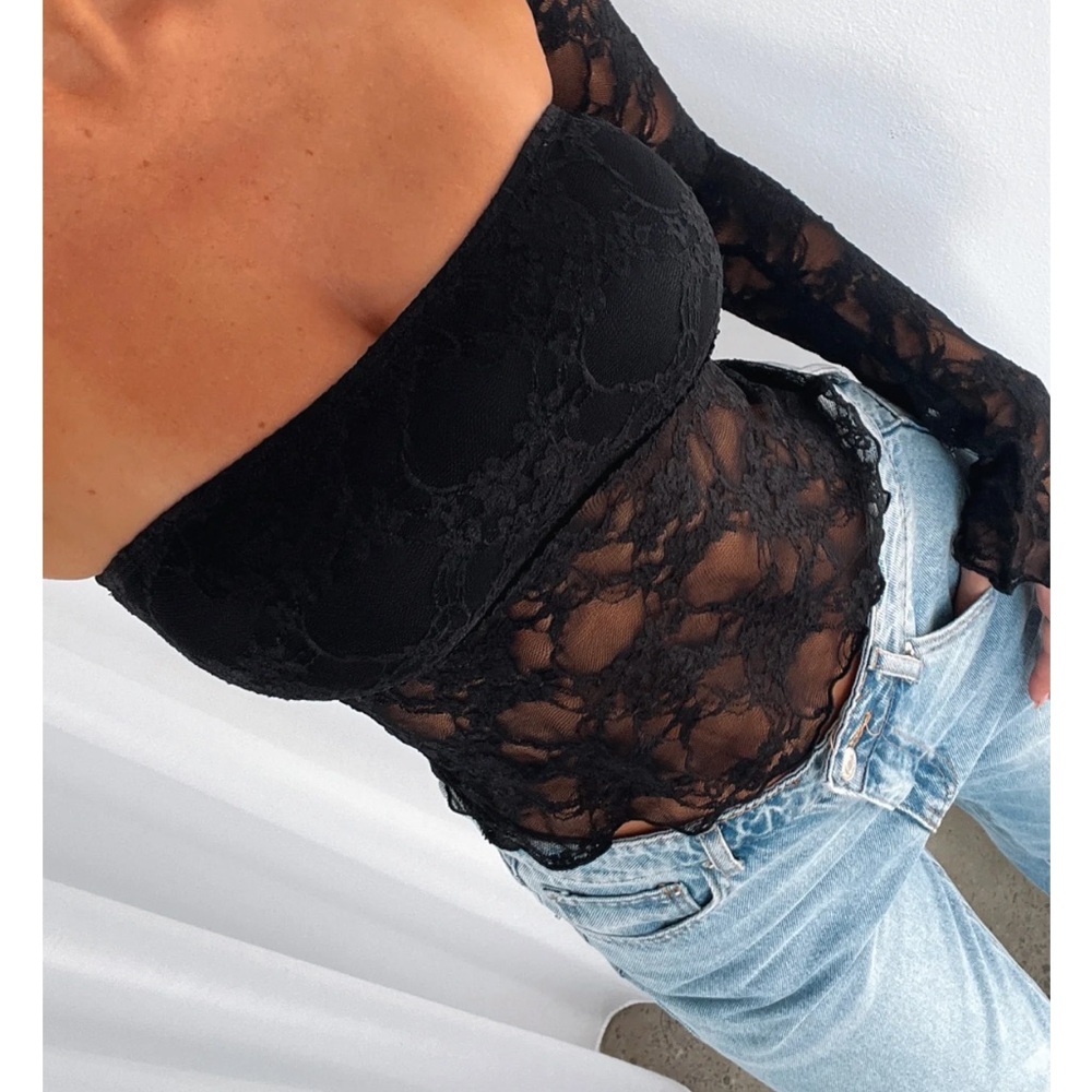 White Fox Boutique Black Lace top